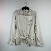 Willow Drive Womens L Whisper White Button Down Tie Top NWT CE26 - £19.20 GBP