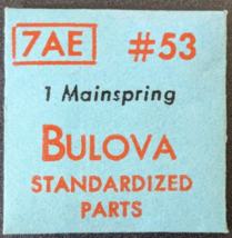 OEM NOS Bulova Cal. 7AE Watch Mainspring Part# 53 - $13.85