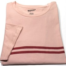 Arizona Men&#39;s Striped T-Shirt Misty Rose 100% Cotton Size Medium - £11.25 GBP