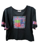 SILKSCAPES Vtg XL Handpainted Art To Wear CATS Boxy Crop Patchwork Tee 8... - $923.60 MXN