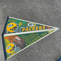 Green Bay Packers Pennants Lot of 2 1997 Feel the Power, 1996 NFC Centra... - $29.07