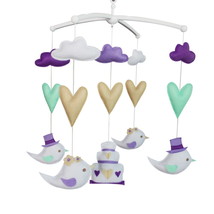 White Birds Baby Crib Mobile Infant Room Nursery Decor Hanging Musical Mobile Cr - £72.96 GBP