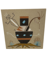 Vintage Native American Sand Painting by M. Yazzie - $518.45 MXN