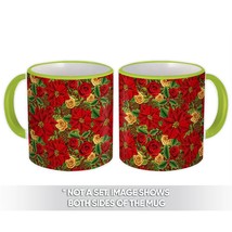 Pointsettia Roses : Gift Mug Decor Christmas Flowers FloraL Xmas - £12.77 GBP