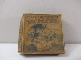 Vintage 1920s Antique 25 piece Picnic Package cardboard set complete rare - £39.75 GBP