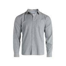 Free Assembly Men's Brushed Cotton Twill Button Front Shirt, Grey Size 3XL - $21.77