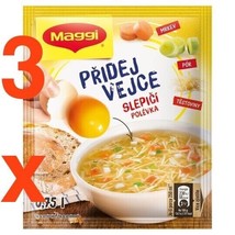 Maggi Chicken Soup with egg from Czech Republic PACK of 3 -FREE SHIPPING - £8.55 GBP