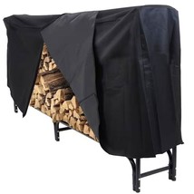 Indoor/Outdoor 8-ft. Black Metal Firewood Rack with Cover - $412.44 CAD