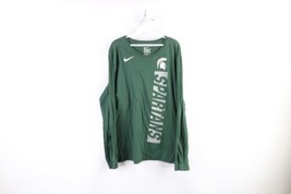 Nike Mens XL Faded Spell Out Michigan State University Long Sleeve T-Shirt Green - £23.24 GBP