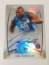 Jerel Worthy Green Bay Packers 2012 Topps Platinum Certified Autograph Card #164 - £3.88 GBP