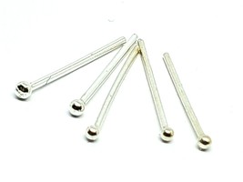Nose Stud Sterling Silver Tiny 1mm Ball 22g (0.6mm) Straight Pin L Bendable x 5 - £12.79 GBP