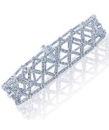 Art Deco Women&#39;s Bracelet 3.83 Ct Round Natural Diamond 14k White Gold - $15,337.64 CAD
