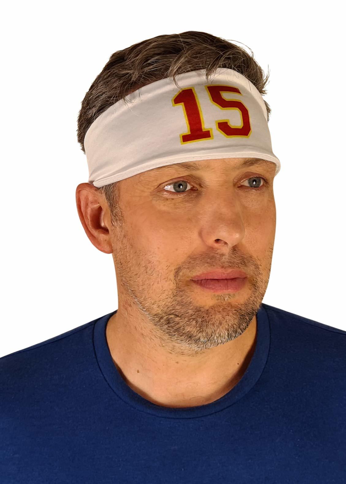 Mahomes Headband 15 Football Sweatband White Home Costume - $11.29