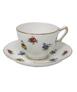 Crown Staffordshire Rose Pansy Footed Bone China Tea Cup and Saucer Gold... - £13.93 GBP