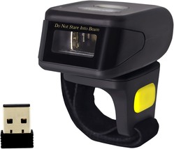 Bluetooth Wireless Ring Barcode Scanner, Symcode 1D Compatible With Bluetooth - £67.55 GBP