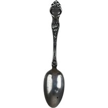 Antique Sterling Silver Spoon Wallace Violet 1904 Ornate Floral Mono M 5-1/4&quot; - £14.54 GBP