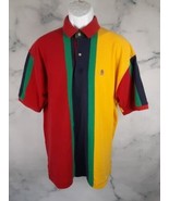 Tommy Hilfiger Short Sleeve Polo Shirt Men&#39;s Large L Multicolor Striped - $379.77 MXN