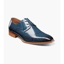Stacy Adams Hobson Cap Toe Oxford Dress Shoes Navy Blue Leather 25764-400 image 3