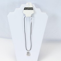 Napier Necklace Sliver Pendant 18" Long Pendant 1.3" H x .8" W - £9.45 GBP