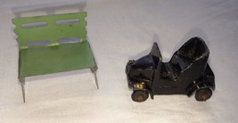 Vintage Miniature Toys Old CAR Metal Green Park BENCH Dollhouse Scale Model - £15.60 GBP