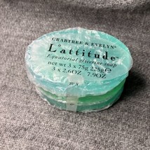 3x Crabtree &amp; Evelyn Lattitude Equatorial Glycerine Soap 3 Bars Green 2.... - £27.68 GBP