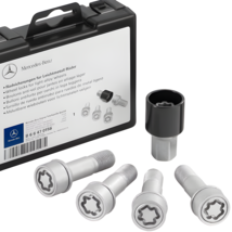 Mercedes Benz Wheel Lock Bolts Kit Theft Prevention Nuts Silver Steel B6... - £72.02 GBP