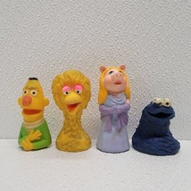 Vintage 1970&#39;s Sesame Street Finger Puppets Lot of 4 Big Bird, Bert, Miss Piggy - £14.69 GBP