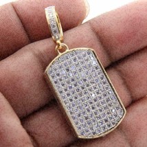 1.10Ct Simulé Diamant Homme Chien Étiquette Pendentif 14K Argent Plaqué or Jaune - £161.23 GBP