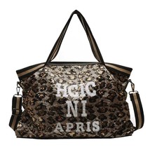 Herlad Fashion Large Women&#39;s Handbag Quality Leather Shiny Sequined Female Shoul - £37.12 GBP