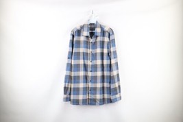 Vtg Woolrich Mens Medium Collared Long Sleeve Flannel Button Shirt Blue Plaid - £32.11 GBP