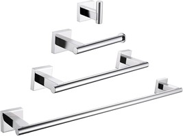 Suyar Polished Chrome Bathroom Accessories Set, Sus 304 Stainless, Wall ... - $63.96