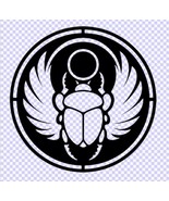 Glossy Black Custom Scarab Beetle Decal Egyptian scarab beetle Decal, vi... - $9.59 CAD