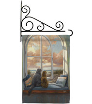 Enjoying The View Garden Flag Set Cat 13 X18.5 Double-Sided House Banner - £22.35 GBP