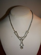 Vintage Elegant Rhinestone Drop Necklace Beautiful - £11.59 GBP