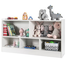 Kids 2-Shelf Bookcase 5-Cube Toy Storage Cabinet Wooden Organizer White - £151.19 GBP