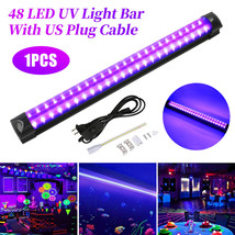 UV Black Light Bar Fixtures Ultraviolet Lamp Strip US Plug DJ Party Club 48LED - £23.96 GBP