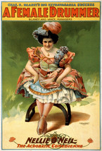 Vintage POSTER.Home wall.A Female Drummer.Room art Decor.1148 - £14.07 GBP+