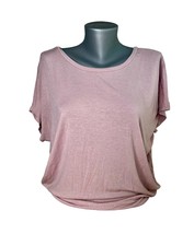 Express One Eleven Women&#39;s Mauve Light Pink Shirt T-Shirt Top Twist Back Small S - £6.23 GBP