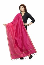 Dupatta Indian Scarf Stole Women&#39;s Wear Art Silk Traditional Pink Dupatta - $7.58