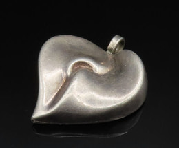 PAT AIRESS 925 Silver - Vintage Hollow Twisted Broken Heart Pendant - PT20468 - £42.76 GBP