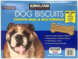 Kirkland Signature Premium Dog Biscuits Chicken Meal &amp; Rice Formula 15 L... - $33.65