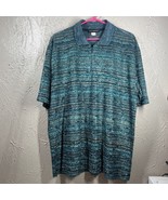 Jhane Barnes Mens Polo Shirt Green Short Sleeve 1/4 Zip Knit Colorful Si... - $32.95