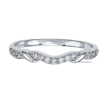 0.15CT Earth Mined Diamond Contour Anniversary Women&#39;s Band in 10K White Gold - $1,116.94