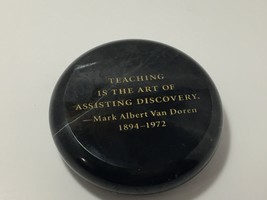 Round Paperweight &quot;Teaching Is The Art Of Assisting Discovery&quot;--Mark Albert Van - £8.62 GBP