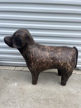 Vintage Leather Dog Ottoman Footstool 30” Long 22” Tall About 10” Wide - $1,385.99