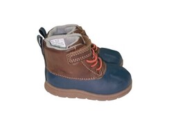 Carter’s Toddler Duck Boots Size 4 Navy Brown Waterproof Style New Never Worn image 3