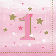 One Little Star Girl - 1st Birthday Luncheon Napkins (16ct) - $2.99