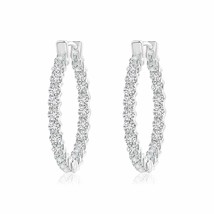 ANGARA Natural Diamond Round Hoops Earrings in 14K Gold (Grade-HSI2, 0.88 Ctw) - £896.98 GBP