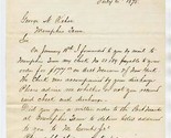 1875 United States Army Pay Department Hand Written Letter DC Discharge ... - £38.19 GBP