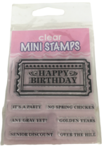 Dimensions Crafts Clear Stamps Birthday Humor No Spring Chicken Any Gray Yet New - £3.18 GBP
